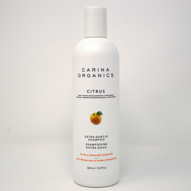 Shampooing extra doux aux agrumes pour cheveux secs ou endommagés Carina Organics Citrus extra gentle shampoo for dry or chemically treated hair