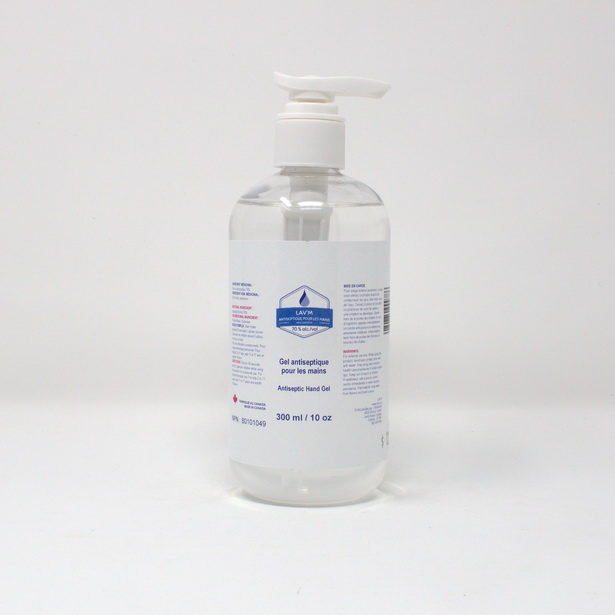 Gel antiseptique pour les mains en bouteille de 300 ml de LAVM 300 ml bottle of antiseptic hand gel