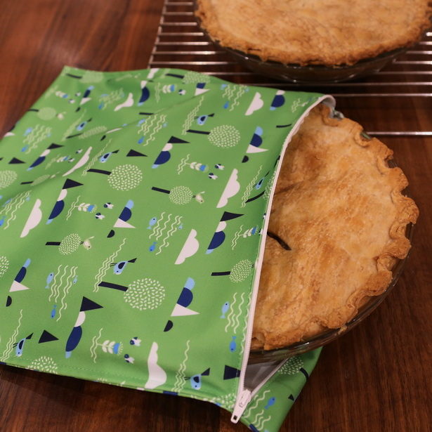 Sac réutilisable pour tarte vert Bonheur Essentiel green reusable bag for pies